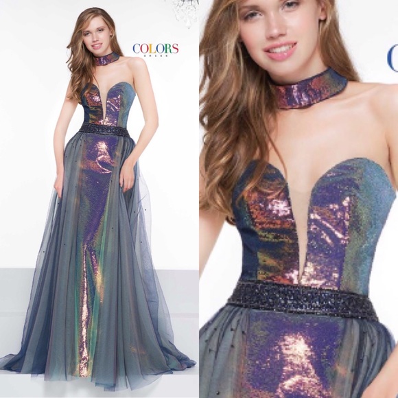 COLORS strapless sequins 3 different styles you can wear it gown - Picture 3 of 5